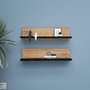 Hanah Home Estante Flotante de Pared - Pino Atlántico y Negro